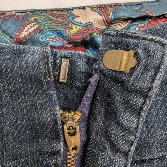 One 5 One Women Mid Rise Slash Pocket Blue Jean Capri Size 12 32X20 - Picture 8 of 14